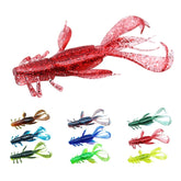 Kylebooker conjunto de pesca de reservatório ao ar livre/lote isca macia de camarão de duas cores 101mm/10.4g isca macia de silicone